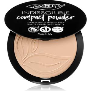 puroBIO Cosmetics Indissouble компактна пудра с матиращ ефект цвят 02 9 гр