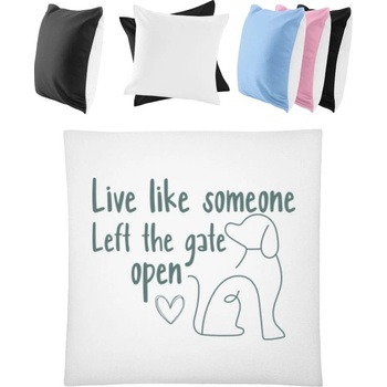 Darčeky PrintEQ Farebný Vankúš Dizajn s motívom psíka Biela/Čierna 40x40