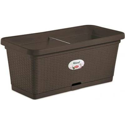 STEFANPLAST GARDEN Samozavlažovací truhlík NATURAL 80x40x34 cm 66l moka hnedý