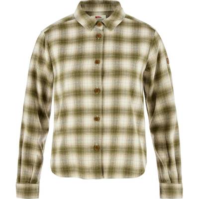 FjÄllrÄven Övik Boxy Flannel Shirt W Green-Chalk White