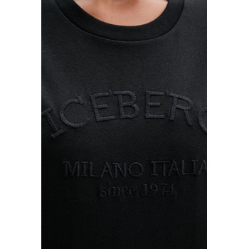 Iceberg Памучна тениска Iceberg дамска в черно F021 6327 (F021.6327)