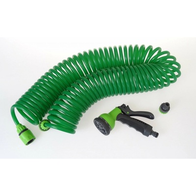 Magg 8089 Spirálová hadice na vodu + pistole na vodu včetně spojek 15m