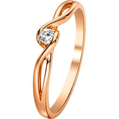 Zlaton Prsten červené zlato s diamantem 000201906255