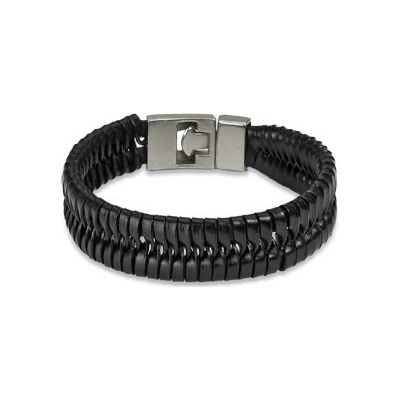 Šperky4U kožený proplétaný černý NR1106