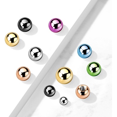 Šperky Eshop Náhradní kulička na piercing z chirurgické oceli sada 10 ks X40.12 černá x 3 mm x 1,2 mm