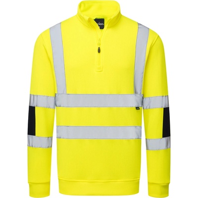 Portwest hi-vis b314 / Мъжки светлоотразителен суичър с 1/2 цип - hv жълт 4xl (b314yer4xl)