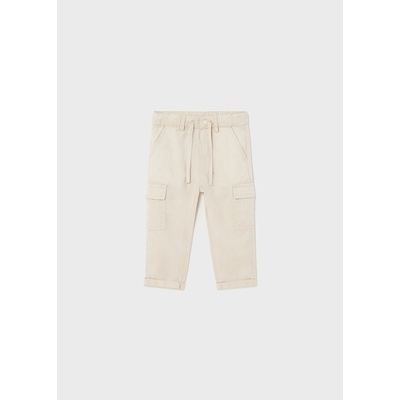 Mayoral Kalhoty plátěné s kapsami CARGO béžové BABY