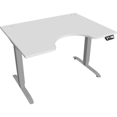 Hobis Office Pro psací stůl Motion MS ERGO 2 Šířka: 120 cm, Barva desky: bílá, Barva kovu: šedá RAL 9006 Šířka 120-180 cm / 27 barevných variant