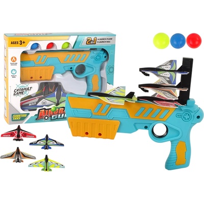 LEANToys Velká letecká a neprůstřelná zbraň Aircraft Gun 2v1