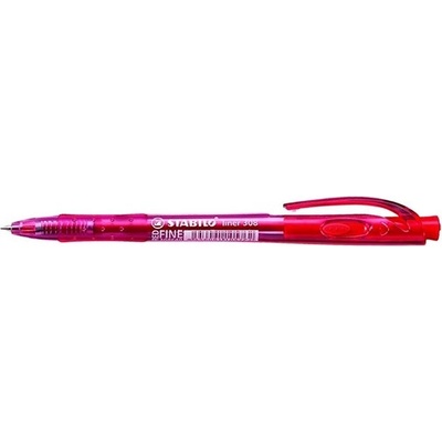 STABILO Химикалка, 0, 38 мм, с бутон, STABILO "Liner 308", червена 308F1040 (308F1040)
