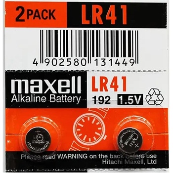 Maxell Бутонна микроалкална батерия lr41 /ag3/ 1бр. 1, 55v в опаковка maxell (ml-ba-lr41)