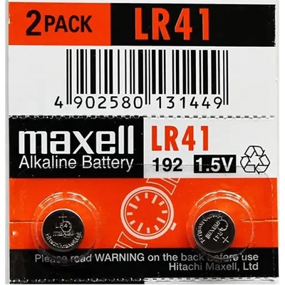 Maxell Бутонна микроалкална батерия lr41 /ag3/ 1бр. 1, 55v в опаковка maxell (ml-ba-lr41)