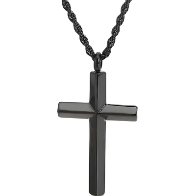 HARAHU Колие PU-38414 Cross - Черен KP38414 (PU-38414)