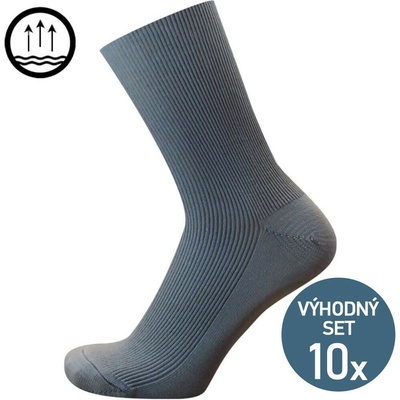 KNITVA Zdravotní bez lemu NELA 10 párů šedá střední