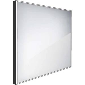 Nimco - Огледало със LED осветление, 70x70 см, алуминий/черно ZPC 13077-90 (ZPC 13077-90)