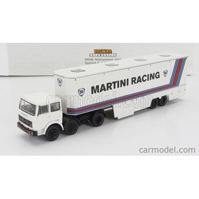 Brekina plast Fiat 691 T Truck Team Lancia Martini Racing Car Transporter 1970 Bílá 1:87
