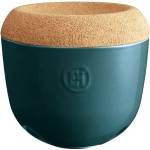Emile henry (Франция) Керамичен канистър за чесън emile henry garlic pot с капак - Ø14, 5 см - цвят синьо-зелен (eh 8763-97)