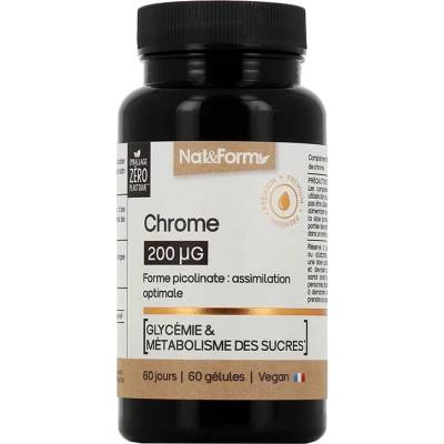 Nat&Form Хром пиколинат, 200 g, 60 капсули, Nat&Form (028463 (NUTR_CHR))