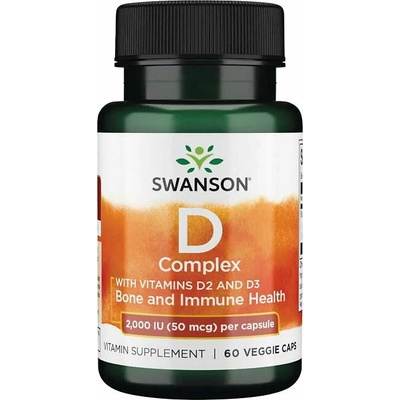 Swanson Vitamin D Complex with Vitamins D-2 & D-3 2000 IU 50 mcg 60 kapsúl