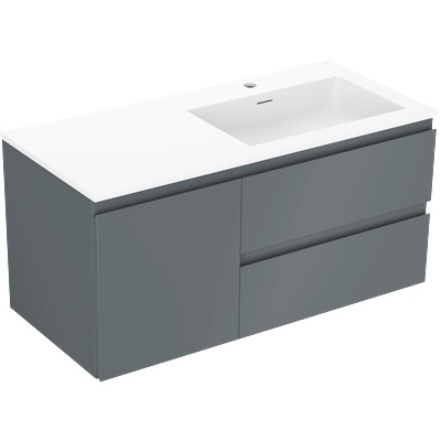 Mexen Orio баня шкаф 100 см с мивка Otis дясна, 2S, 1D, графит мат/бял мат - 91A13-10047-3-BBFFF66-W18P01 (91A13-10047-3-BBFFF66-W18P01)