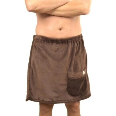 Velforia pánský kilt do sauny froté hnědý M 90 x 100 cm