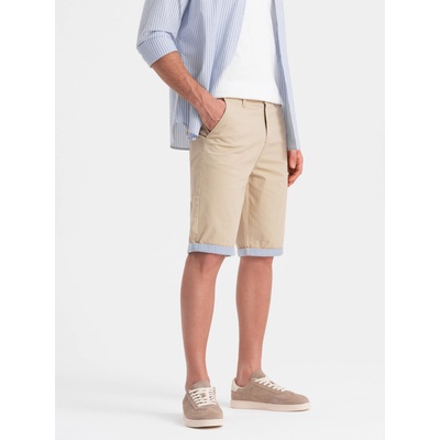 Ombre Clothing Бежови мъжки къси панталони тип чино с подгъв от деним Ombre Clothing Ombre Clothing | Bezhov | МЪЖЕ | XXL