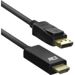 ACT AC7550 кабел-адаптер от DisplayPort към HDMI, 1, 8 м, черен (AC7550)