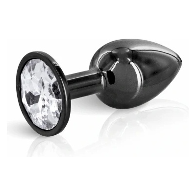 Hidden Eden Черен метален анален разширител с кристал Angel размер S