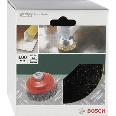 Bosch Accessories Hrncová kefa pre uhlové a priame brúsky - zvlnený drôt, 100 mm H = 100 mm 2609256502 1 ks