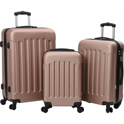 vidaXL Куфар 3 pcs Розово злато 50 x 31 x 78 см ABS пластмаса (42006241)