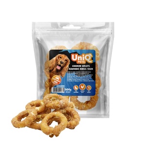 Uniq Pets Dog Snacks Rawhide Chicken Wraps Rings дъвчащи рингове за кучета, 10 см, 500 г