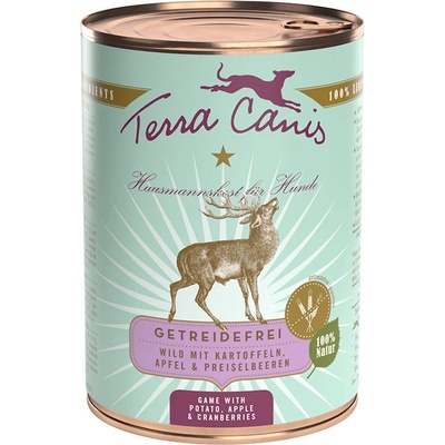 Terra Canis 6x4 00g Дивечово месо с картофи, ябълка и боровинки Мокра храна за кучета Terra Canis без зърно