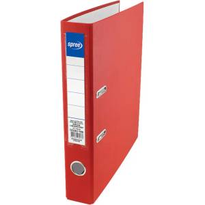 SPREE Класьор несглобен с метален кант А4, 55 мм, pp, червен (pl23363)