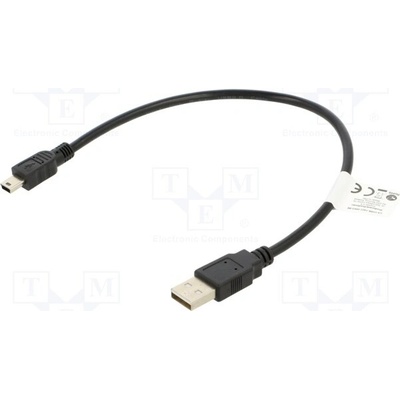 Lanberg CA-USBK-10CC-0003-BK USB 2.0, USB A vidlice,USB B mini vidlice, zlacený, 0,3m