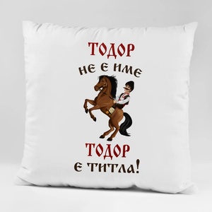 Art gift Възглавничка - Не е име, а титла!
