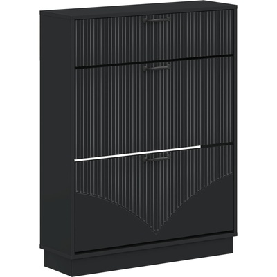 vidaXL Шкаф за обувки HOORN 78 x 24 x 100 см Инженерна дървесина Черно (897316)