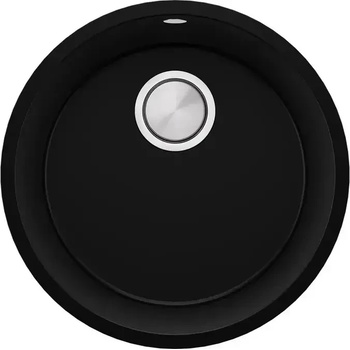 Твоят Стил Черна кръгла кухненска мивка за вграждане под плот Валета 50 460x460 мм