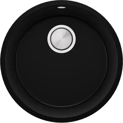 Твоят Стил Черна кръгла кухненска мивка за вграждане под плот Валета 50 460x460 мм