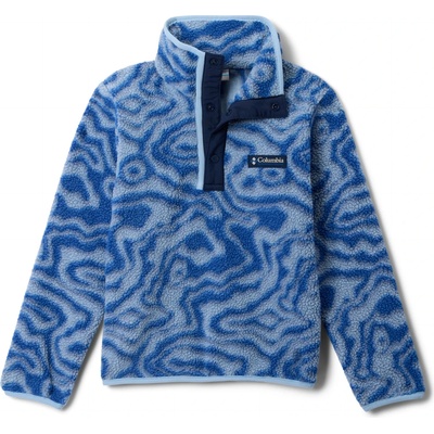 Columbia Детски поларен пуловер Columbia Kid's Helvetia II Printed Half Snap Fleece Fleece jumper - Mountain Blue Topoglitch / Coll Navy - размер 6-7 Years (704-4212-0815)