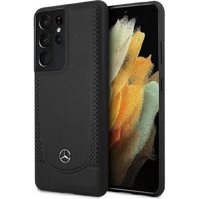Mercedes-Benz Кожен Калъф за Samsung S21 Ultra, Mercedes Urban Case, Черен (MEHCS21LARMBK)