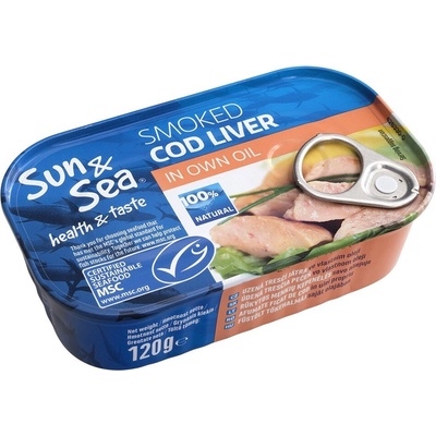 Sun & Sea Uzená tresčí játra ve vlastním oleji 120 g