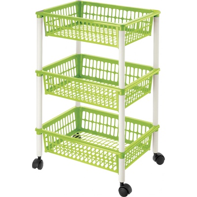 Regál UH 3podlažní 40X29XH62CM zelený na kolečkách "Mito 3" TONTARELLI – Zboží Dáma