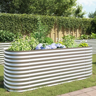 VidaXL Vyvýšený záhon 240 x 80 x 81 cm pozinkovaná ocel stříbrný