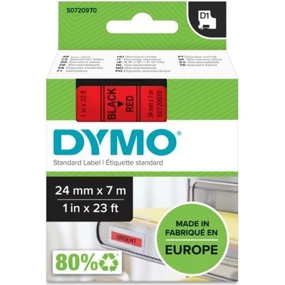 DYMO páska D1 24mm x 7m, čierna na červenej S0720970