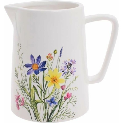 Krčah biely, kvety porcelán 13,4x9,5x12,8cm 248611