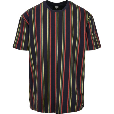 Urban Classics Мъжка тениска на райета в синьо Urban Classics Printed Oversized RetroUB-TB3693-02667 - Син, размер XL