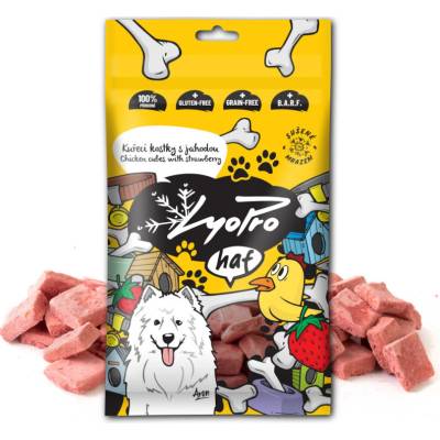 LyoPro Dog Kuřecí kostky s jahodou 50 g