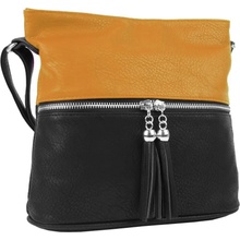New Berry malá crossbody kabelka se stříbrným zipem NH6020 žlutá