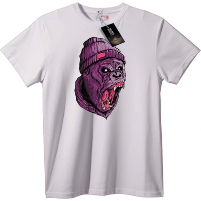 NOONEBRAND Тениска Лилав Горила Бийни - 2XL, Black