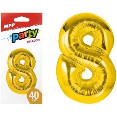 UNIPAP balónek č. 8 nafukovací fóliový 40 cm zlatý 177755